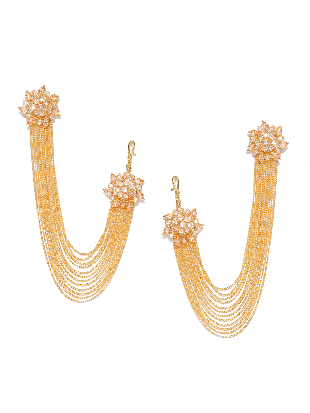 YouBella Gold-Plated Stone-Studded Ear Chains